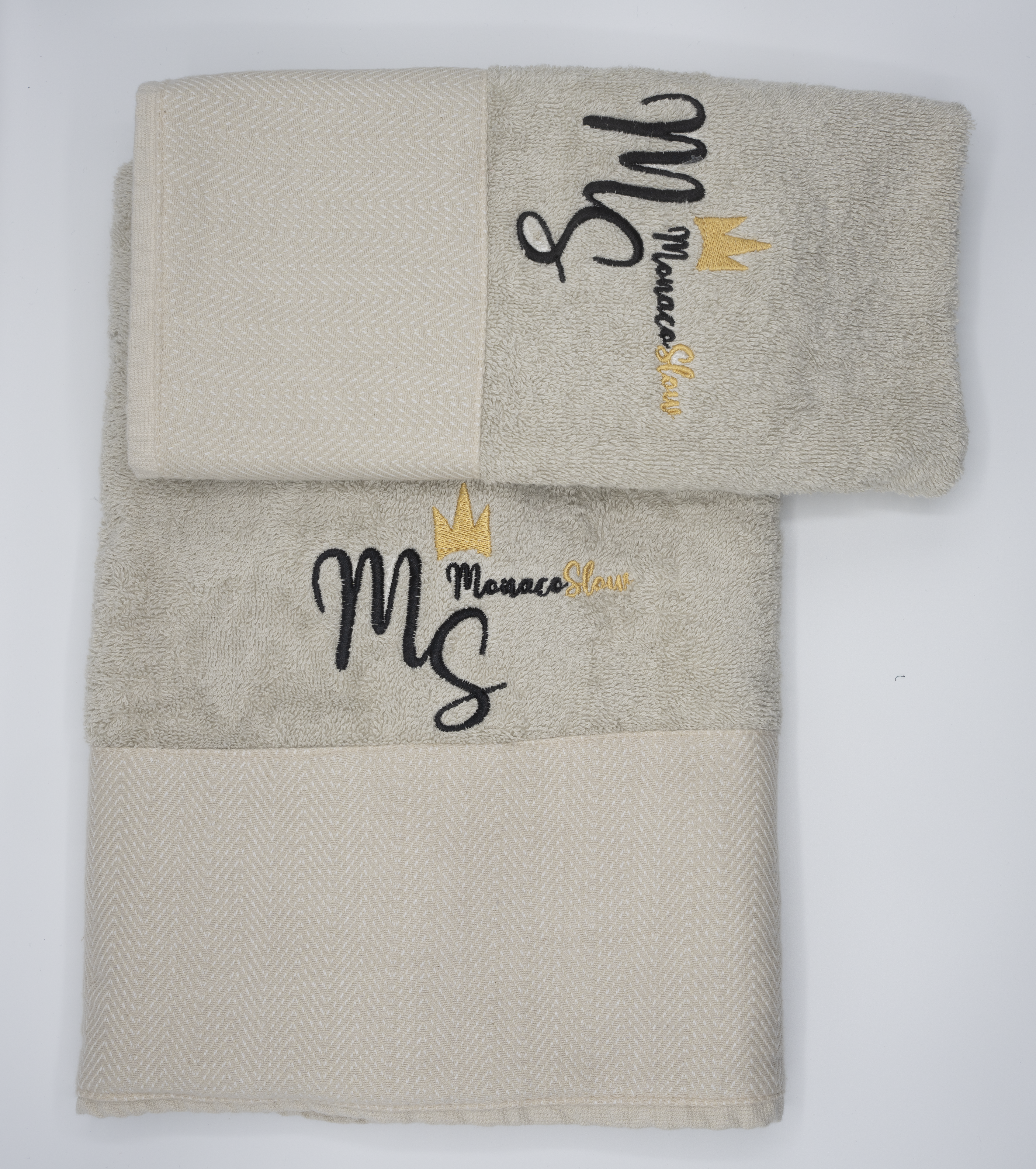 Set serviettes Pack Milan Élégance couleur naturel coton 100% naturel 550g/m² finitions chevron fabrication artisanale Toscane – Maison Trungadi